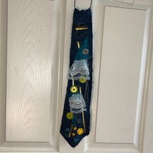 Handcrafted Denim Button Tie